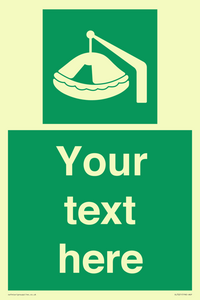 Custom sign Safe condition Davit-launched liferaft